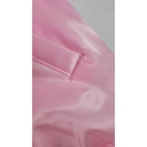 Vintage Pink Satin Bomber Jacket Retro 80's Style Unisex Made In USA Size Medium - Picture 9 of 12